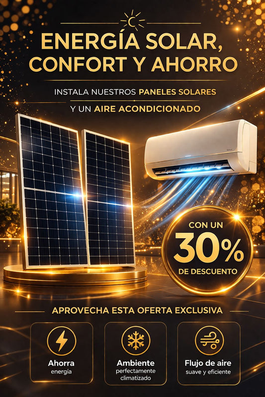 6 PANELES SOLARES 630 W + AIRE ACONDICIONADO