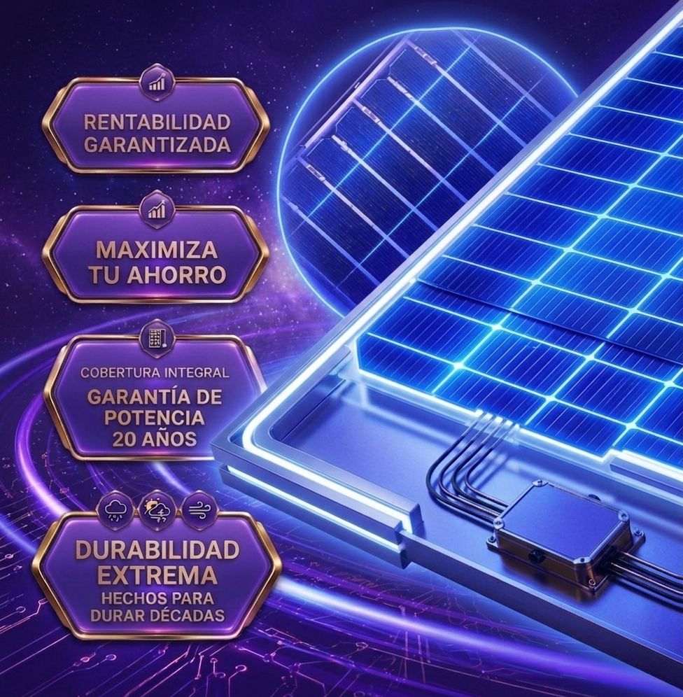 20 PANELES SOLARES 630 W  BIFACIALES AHORRO MENSUAL